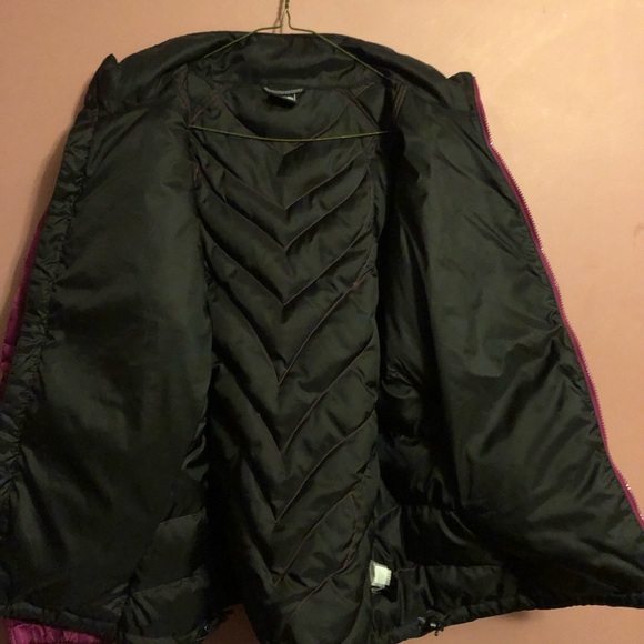 The North Face Women Small Goose Down 550 Insulated Purple Satin Winter Jacket - Picture 4 of 11